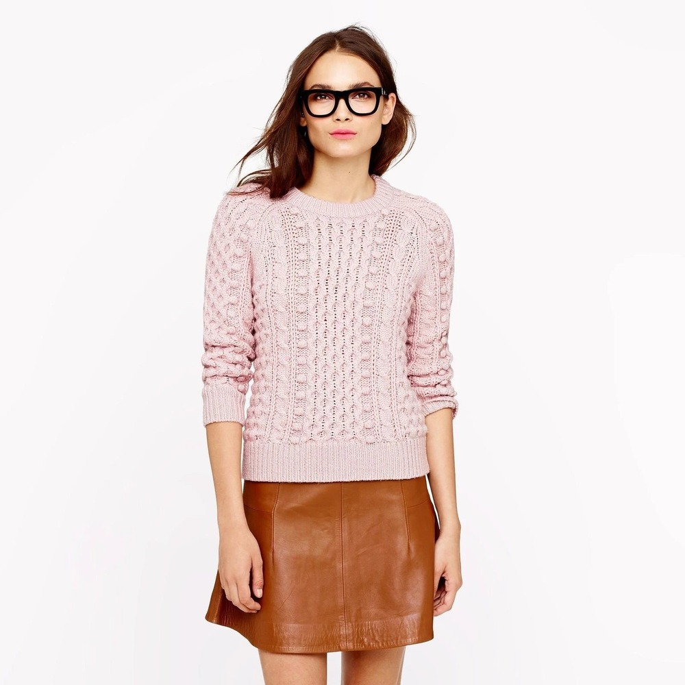 J.crew Collection‎ Cashmere & Silk Pom Pom Sweater In Light Pink M